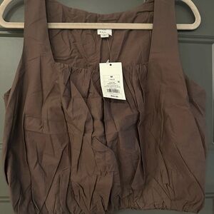 a new day Chocolate Brown Sleeveless Blouse